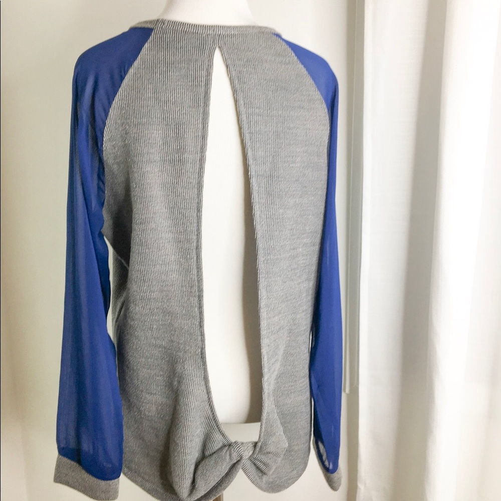 Sanctuary top. Open back. Sheer sleeves. - Picture 2 of 6